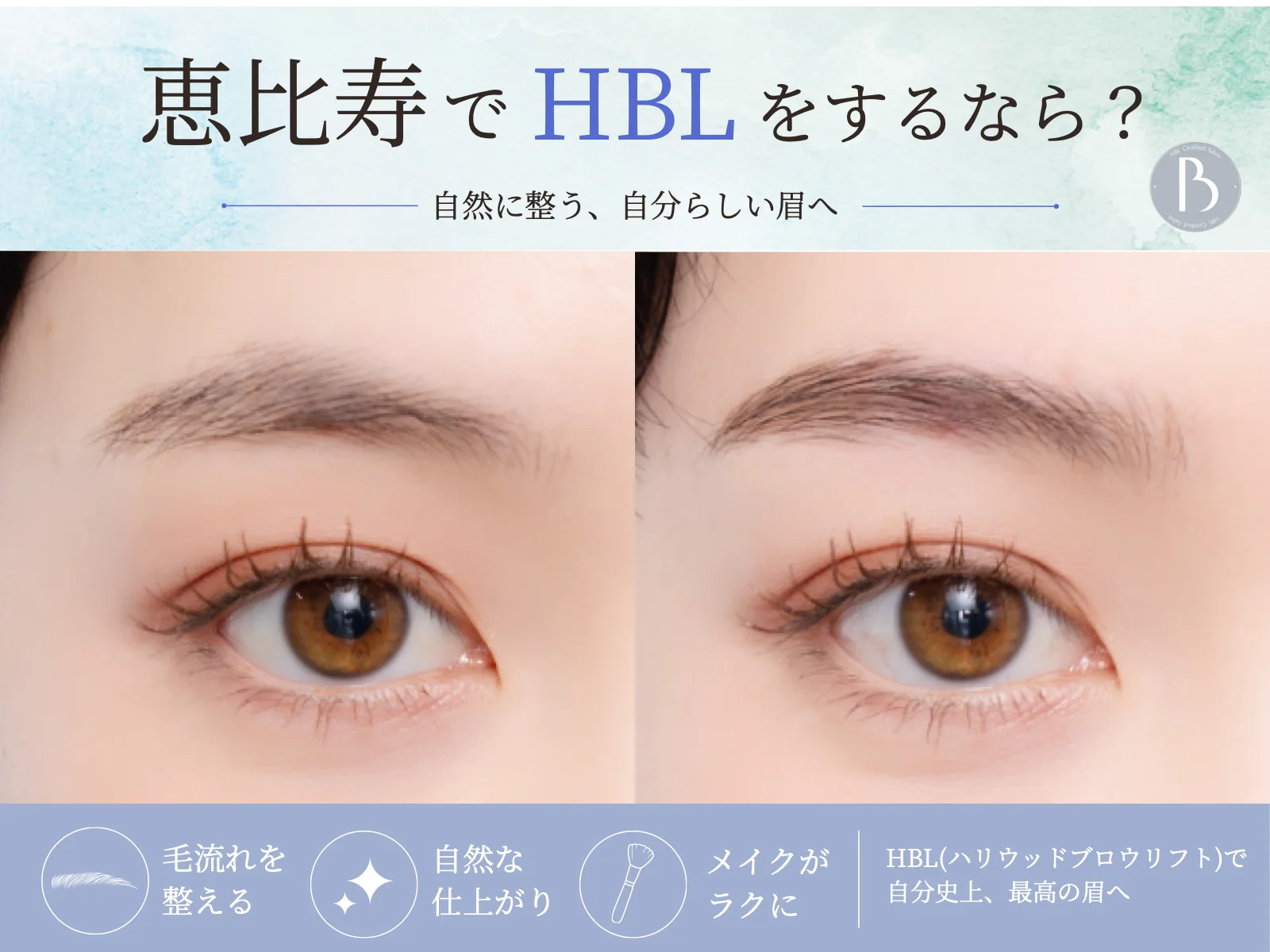 恵比寿でHBLを紹介する記事の眉毛写真