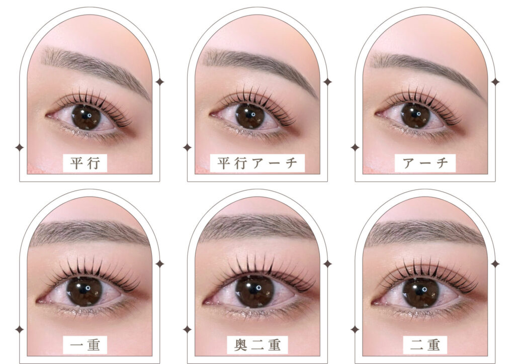 まぶた&眉毛の形別デザイン